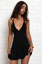 Cami Cutout Back Tie Ruched Mini Dress