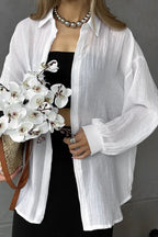 Solid Casual Chic Long Sleeve Blouse