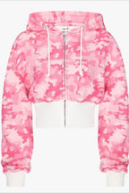 Pink Camo Zip Hoodie Two Piece Set