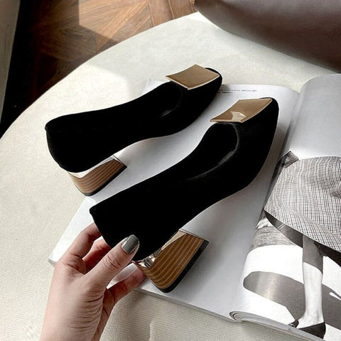 Square Heels PU Shoes