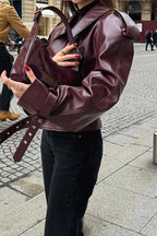 Vintage PU Leather Motorcycle Jacket
