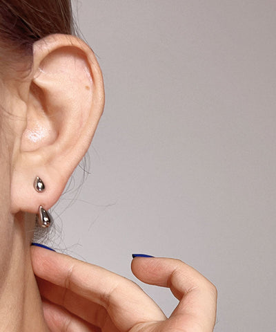 Boho Sterling Silver Water Drop Stud Earrings