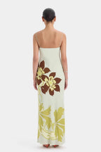 Elegant Floral Cami Tie Waist Bodycon Midi Dress