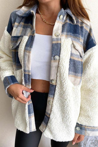 Cárdigan informal de moda con estampado de cuadros y cuello vuelto (4 colores) 