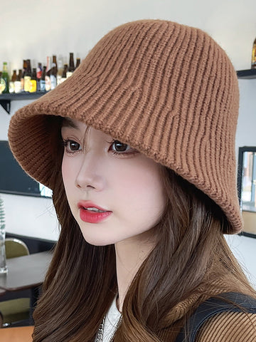 Fahion Pure Color Knitted Winter Warm Hat