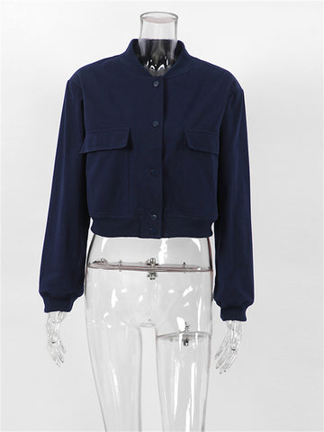 Tossy Herbst Frauen Strickjacke Jacken Mode Hohe Taille Langarm Tasche Streetwear Solide Patchwork Outwear Damen Y2k Mantel Neue 