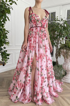 Vintage Print Sexy Cami Vacation Maxi Dres
