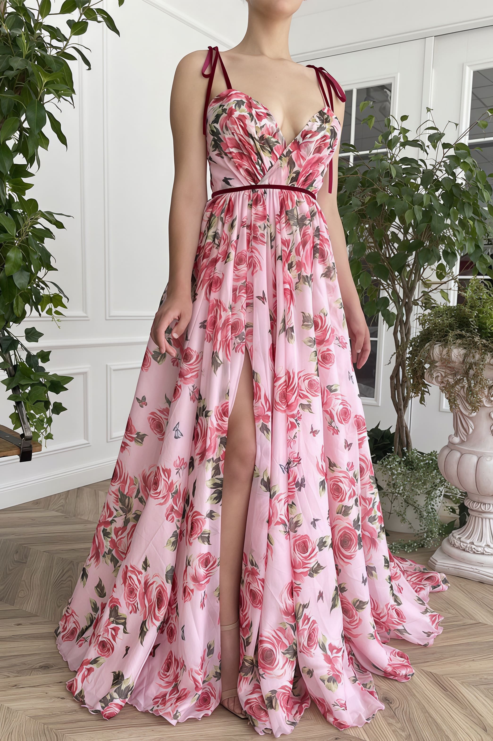 Vintage Print Sexy Cami Vacation Maxi Dres