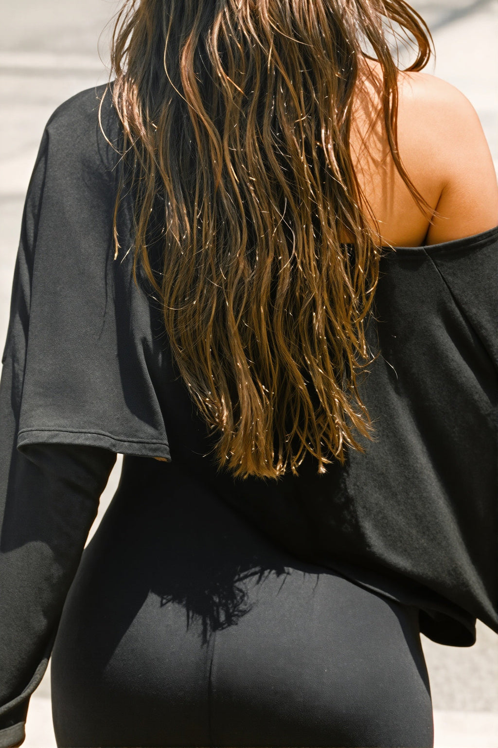 Asym Neck Loose Cropped Blouse