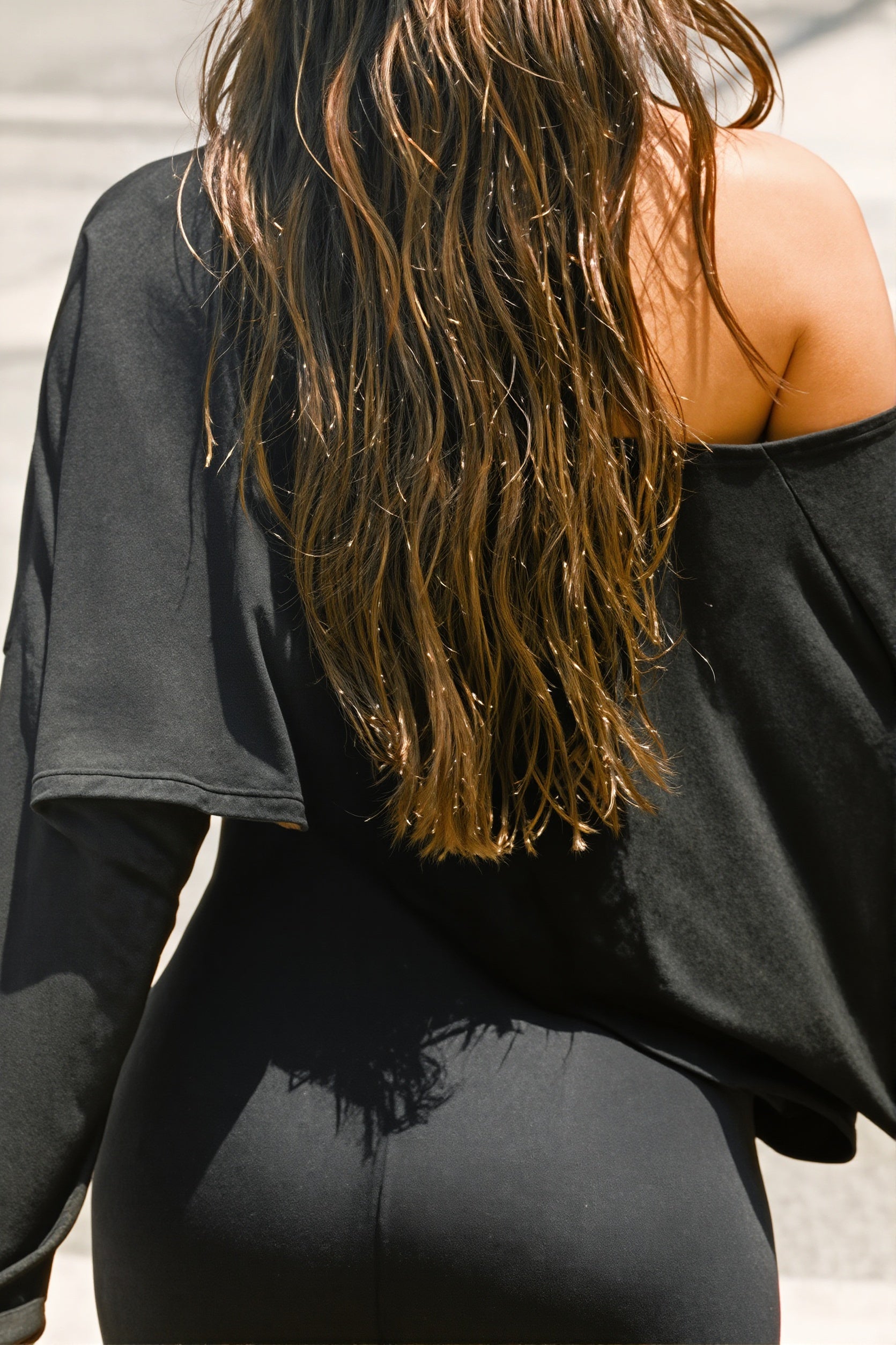 Asym Neck Loose Cropped Blouse