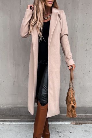 Modische, elegante, solide Patchwork-Oberbekleidung mit Umlegekragen und Gürtel (4 Farben) 