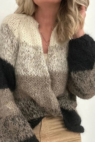 Cárdigan holgado con mangas abullonadas y colores variados de Seasonal Treats 