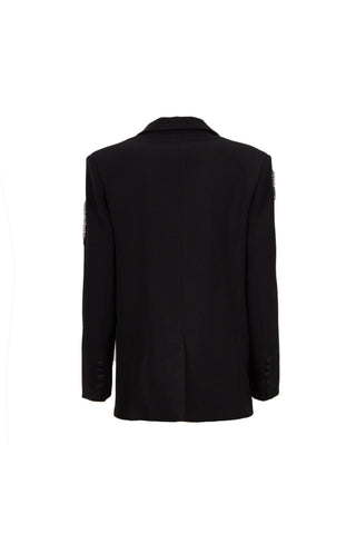 Rhinestone Bow Long Sleeve Blazer