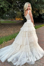 Prinzessinnen-Abendkleid in A-Linie, schulterfrei, lila, lang, mit Rüschen