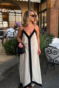 Loose V-Neck Spaghetti Strap Maxi Dress