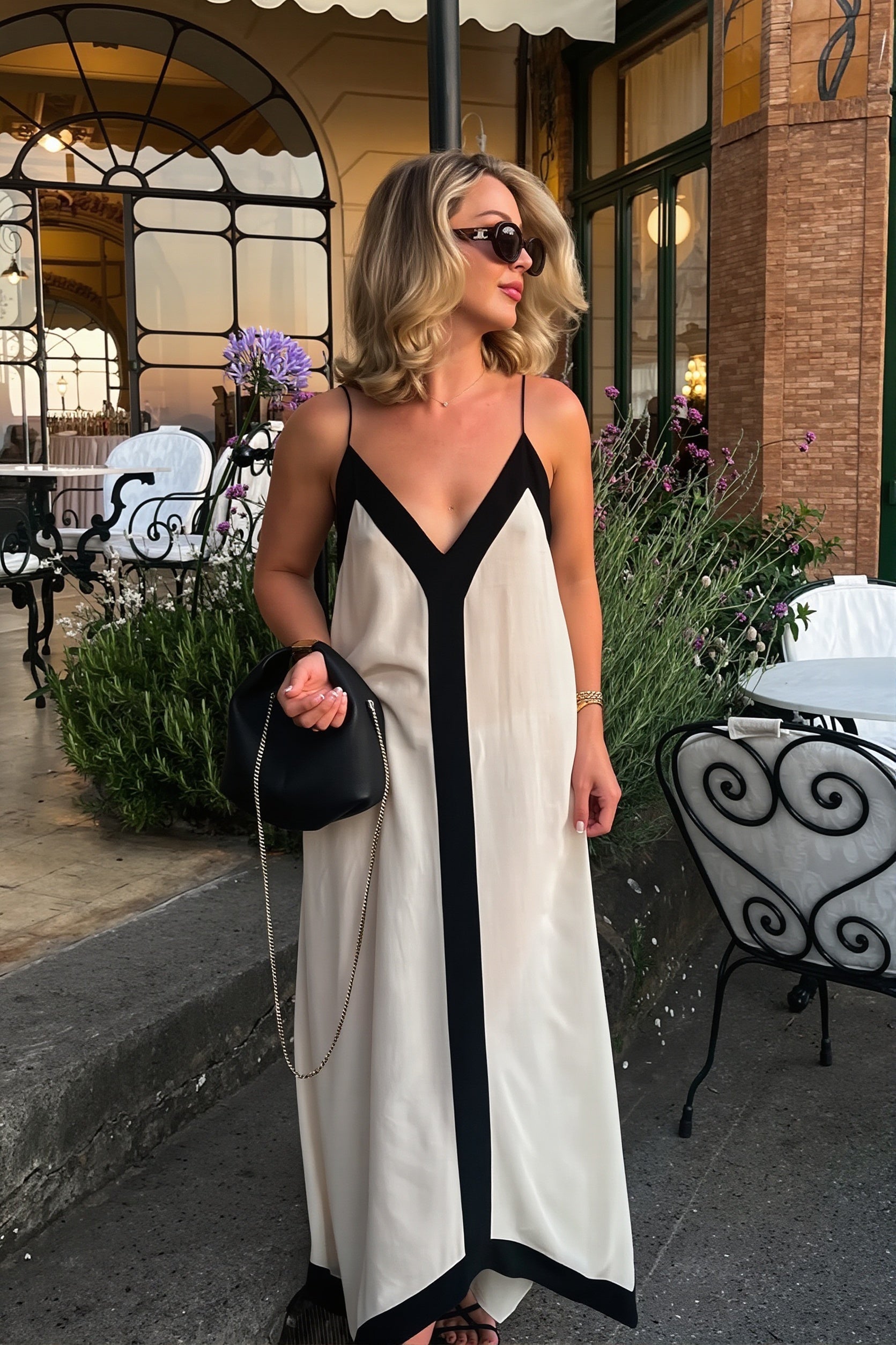 Loose V-Neck Spaghetti Strap Maxi Dress
