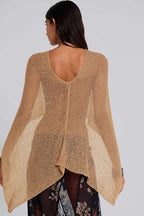 Loose Solid Casual Knit Shawl Blouse