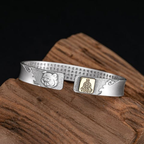 Sterling Silver Six Character Truth Chinese Zodiac Bracelet