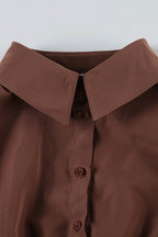 Sweet Spicy Collared Puff Sleeve Blouse