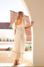 Summer Fairy Ruched Maxi Dress