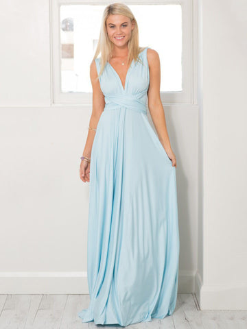 Vestido maxi sexy de cumpleaños sin mangas con escote pronunciado y espalda descubierta, vestido de noche de color sólido 