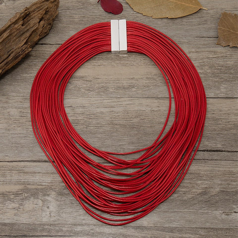 Mehrlagige Regenbogen-Seil-Halsketten-Kollektion 