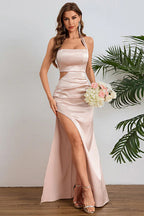 Halter Neck Hollow Out Split Maxi Dress