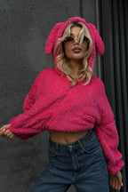 Zip-Up Teddy Fleece Hoodie