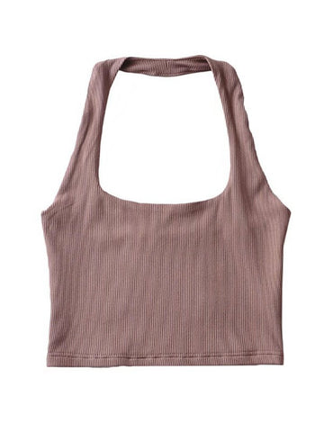 Sexy Frauen Crop Top 2024 Sommer Doppel Neckholder Tops Ärmellose Tanks 