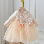 Niedliches Baby-Mädchen-Kleid in Champagner für die neue Saison – perfekt für Kleinkind-Festlichkeiten, Erstkommunion und als Prinzessinnenkleid 
