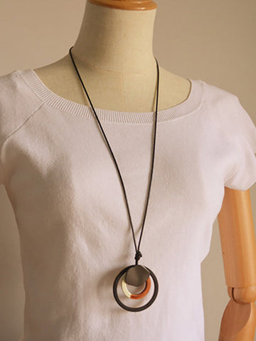 Lässige Accessoires Halskette mit Anhänger mit mehreren Kreisen 