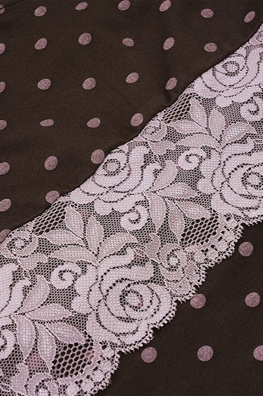 Vintage Polka Dot Lace Tank Top