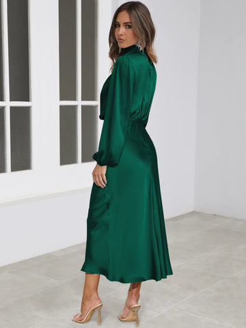 FROM THE SOURCE HIGH NECK BRIDAL MAXI DRESS - EMERALD