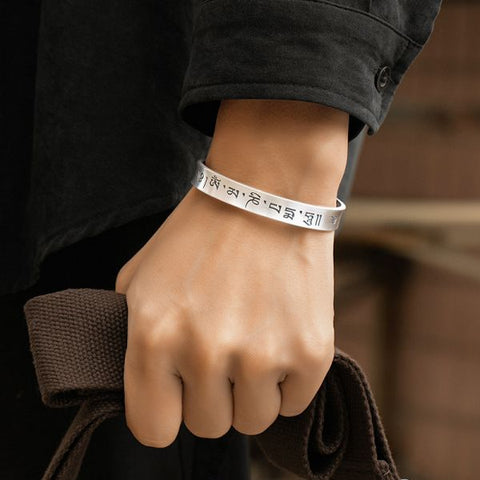 Sterling Silver Six Character Truth Chinese Zodiac Bracelet