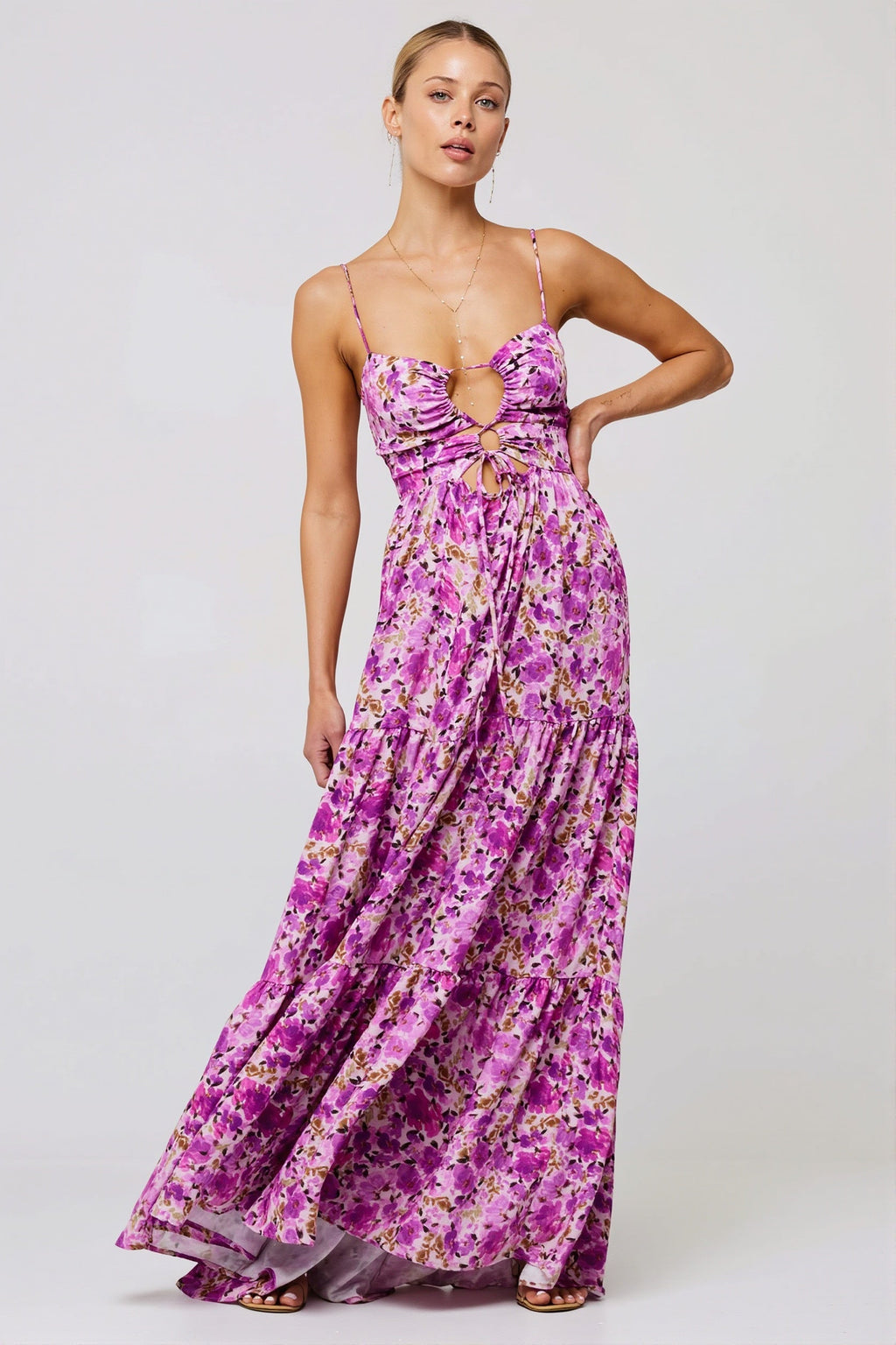 Floral Splice Swing Cami Maxi Dress