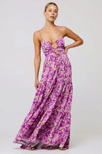 Floral Splice Swing Cami Maxi Dress