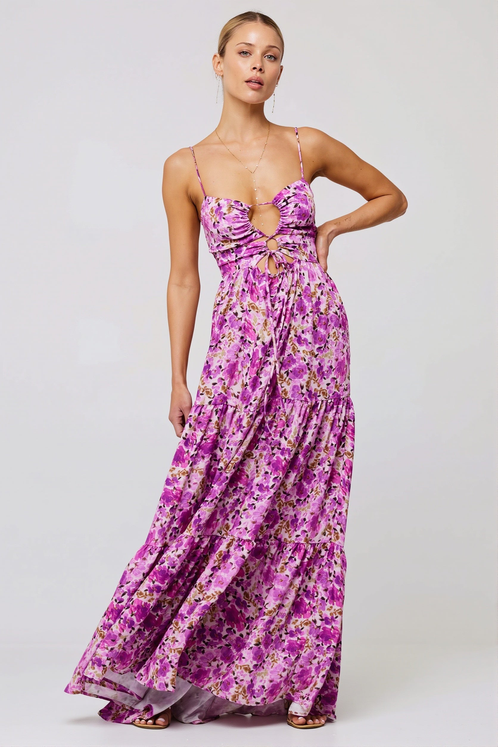 Floral Splice Swing Cami Maxi Dress