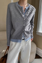 Contrast Panel Layering Cardigan