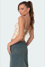 Vintage Chic Floral Crop Cami Top
