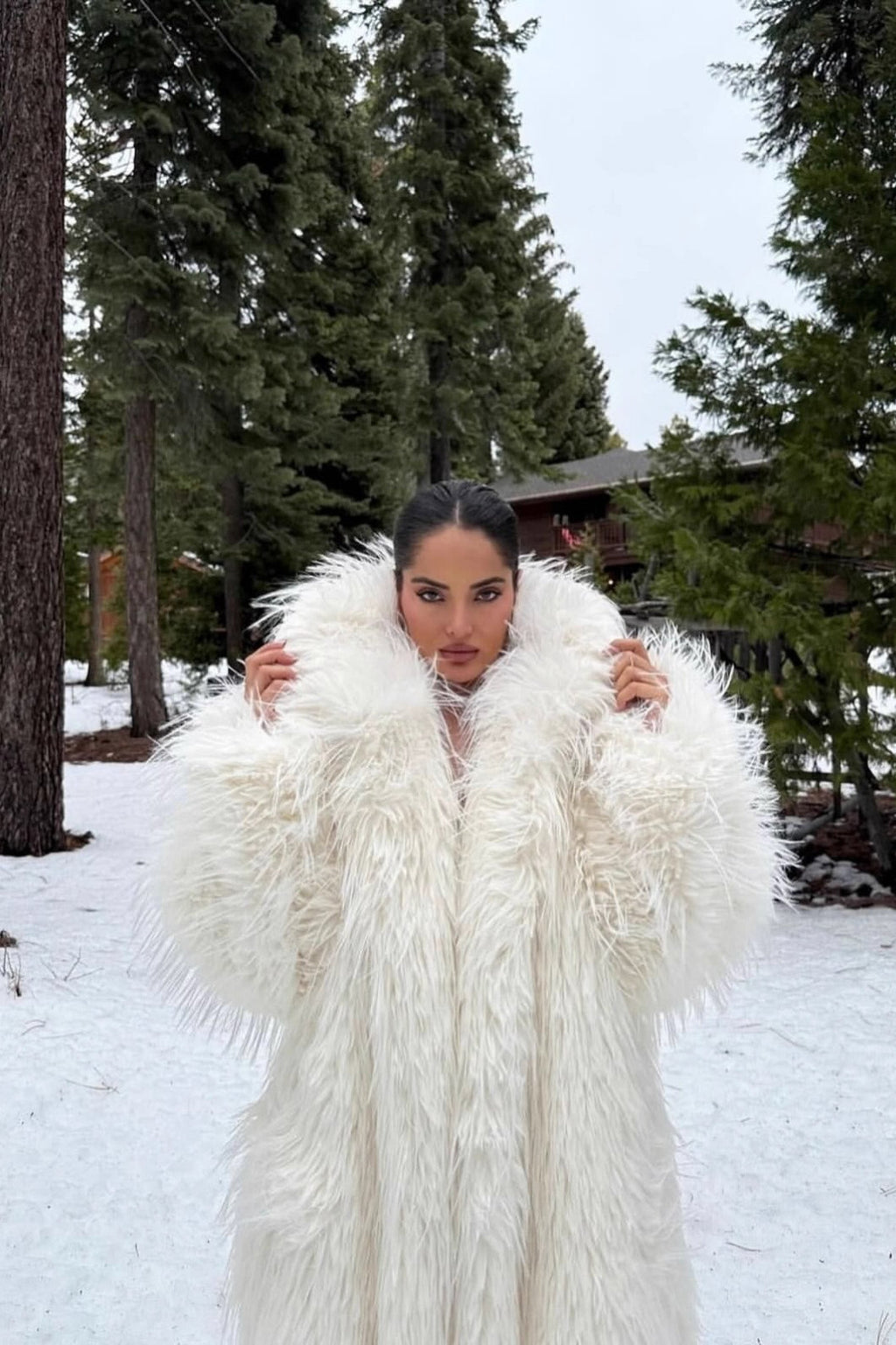 Faux Fur Extended Thick Warm Overcoat