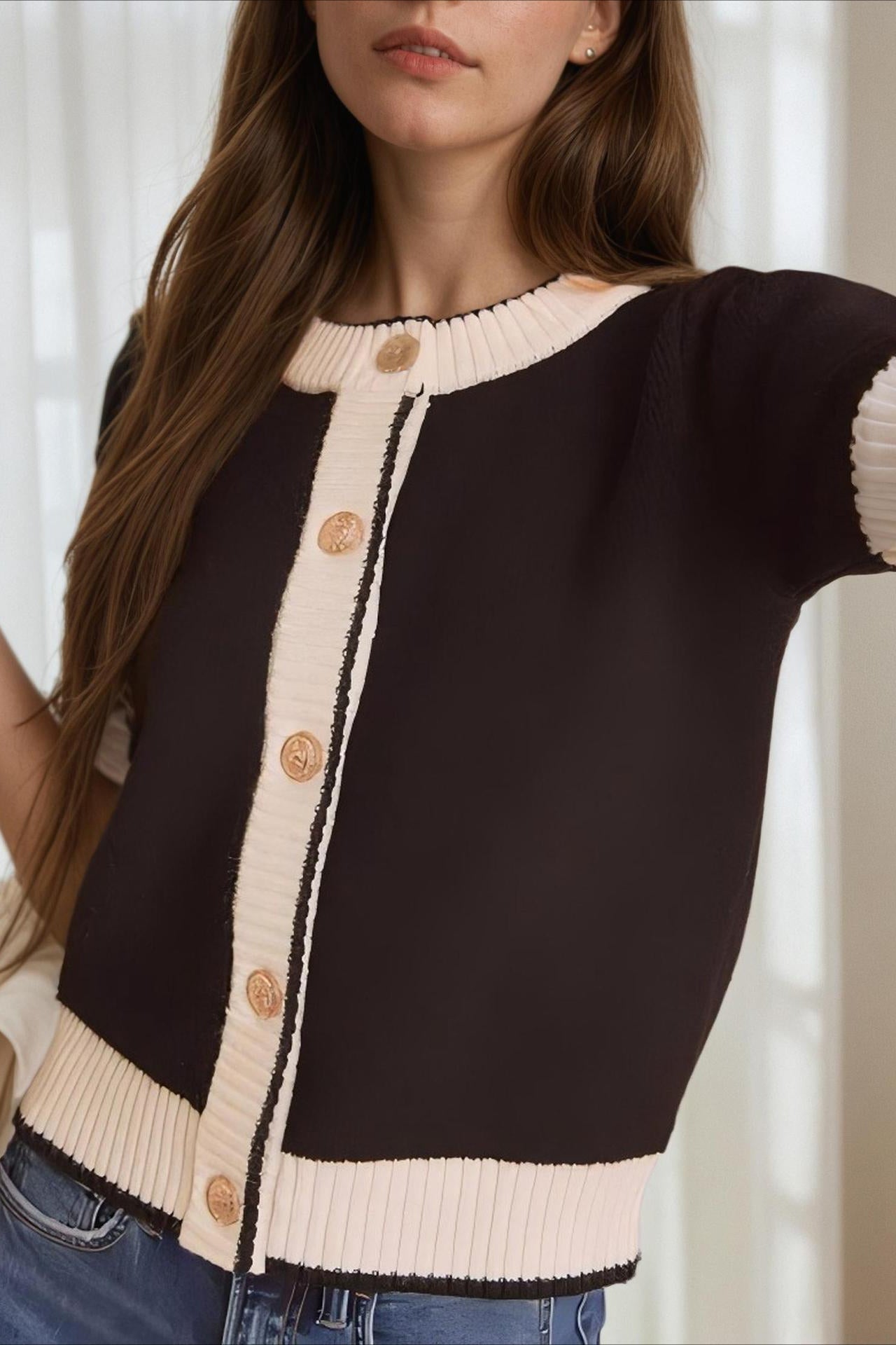 Casual Elegant Fitted Knit Cardigan