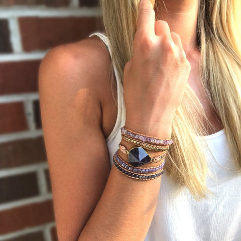 Kronenchakra Amethyst Armband 