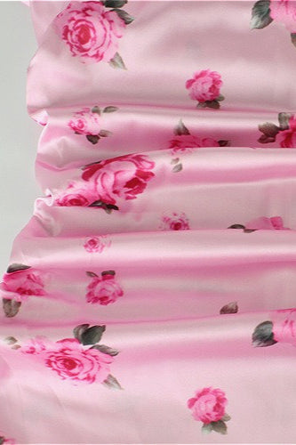 Rose Print Pink Cami Maxi Dress