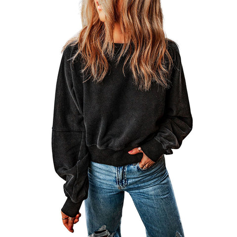 Herbst Einfarbig Pullover Langarm Top Frauen Personalisierte Backless Pickled Pullover Frauen Kleidung 