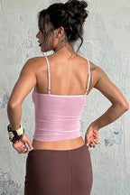Sexy V Neck Lace Slim Cami Top
