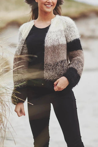 Cárdigan holgado con mangas abullonadas y colores variados de Seasonal Treats 