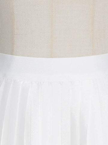 Original Sleeveless Irregularity Solid Color High-Neck T-Shirt Top&Pleated Skirt Bottom Two Pieces Set