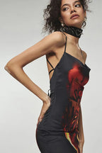 Flame Print Cami Maxi Dress