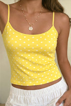 Casual Polka Dot Solid Slim Cami Top