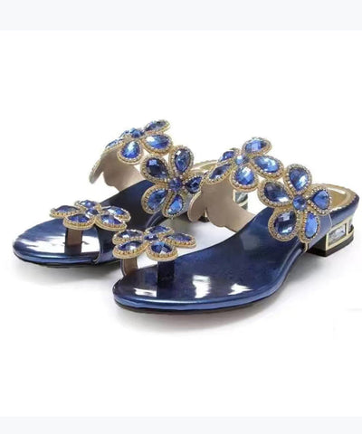 Sandalias con punta abierta y circonitas Lake Blue Boutique 